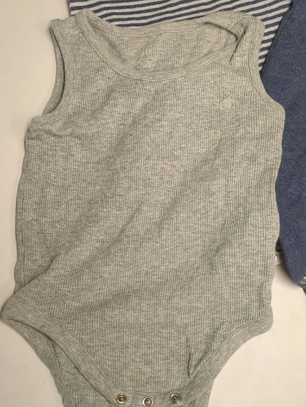 GAP Baby Tank & Short-Sleeve Bodysuit Set - White, Gray, Blue